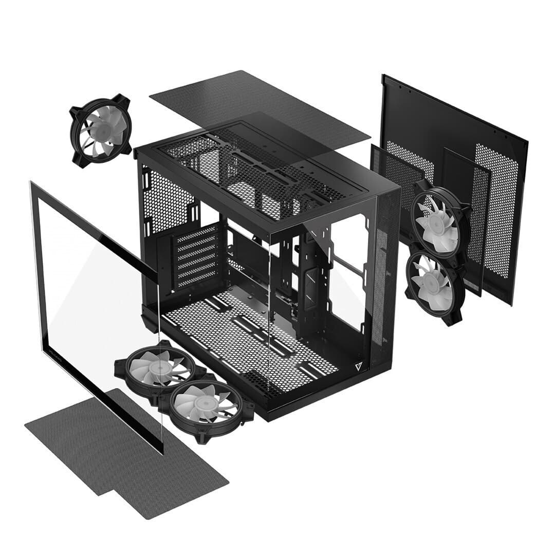 Modecom Panorama ARGB 5F Gaming Midi Tower Κουτί Υπολογιστή με Πλαϊνό Παράθυρο Μαύρο 11