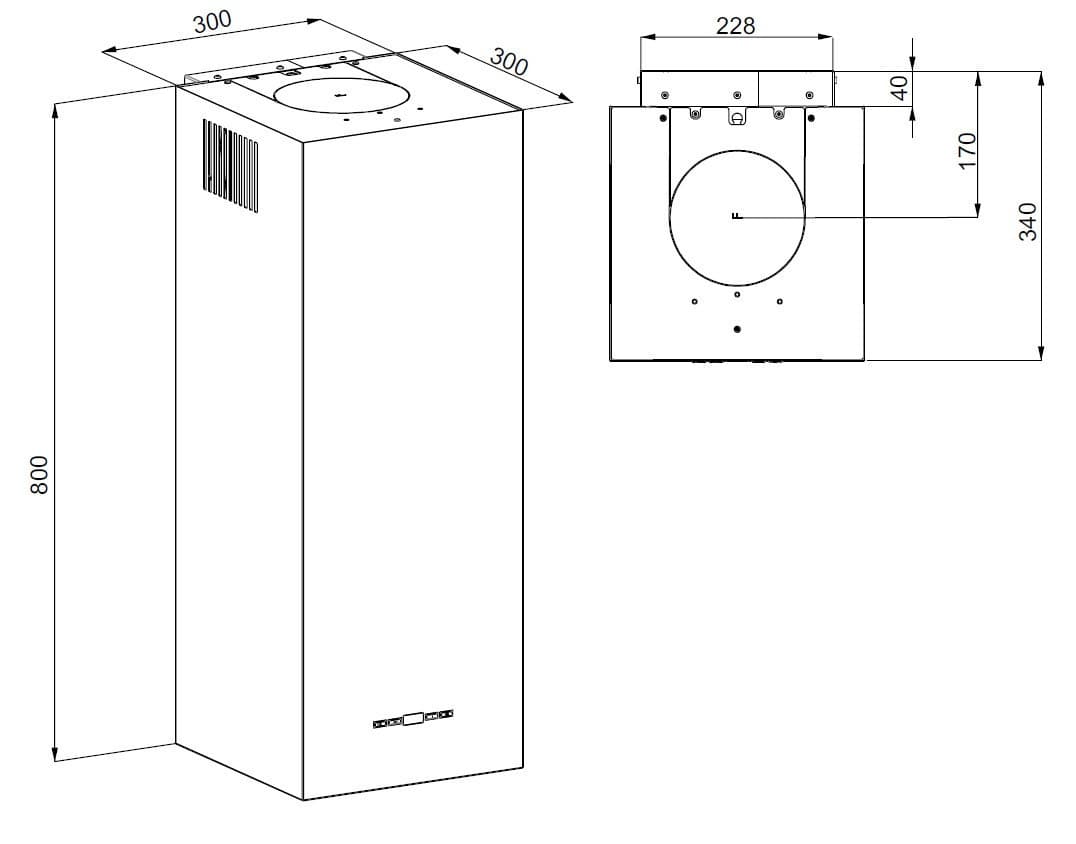 Maan Ponza W 830 Απορροφητήρας Νησίδα 30cm Λευκός 8