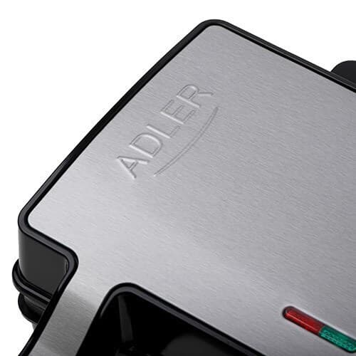 Adler Τοστιέρα με Αποσπώμενες Πλάκες για 2 Τοστ 1000W Inox AD 3073 13