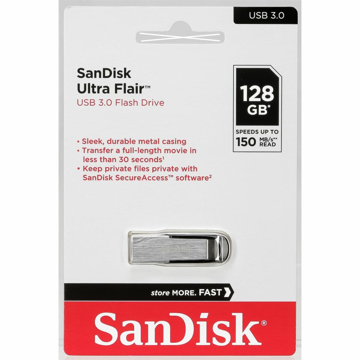 Sandisk Ultra Flair 128GB USB 3.0 Stick Μαύρο 6