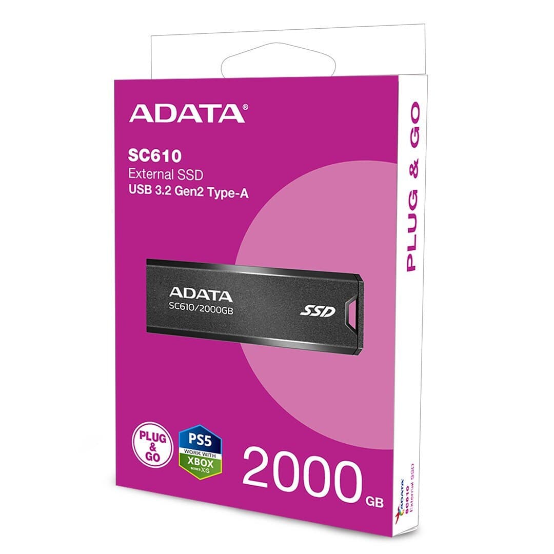 Adata SC610 USB-A 3.2 Εξωτερικός SSD 2TB Μαύρο 12
