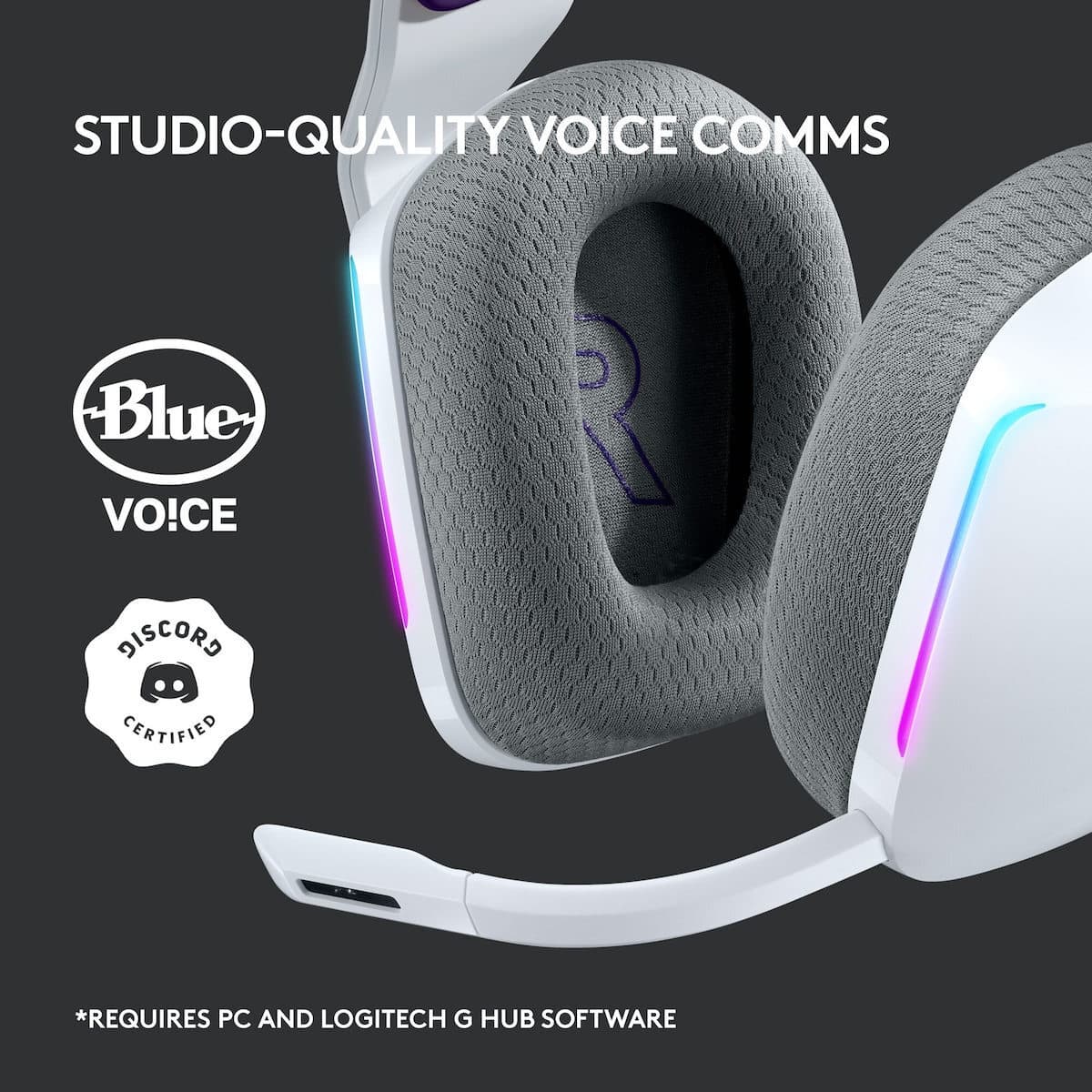 Logitech G733 Ασύρματο Over Ear Gaming Headset με σύνδεση USB Λευκό 10