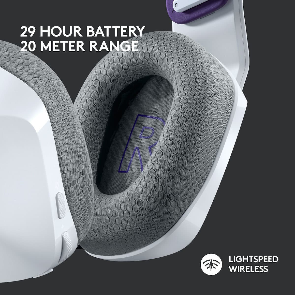 Logitech G733 Ασύρματο Over Ear Gaming Headset με σύνδεση USB Λευκό 6