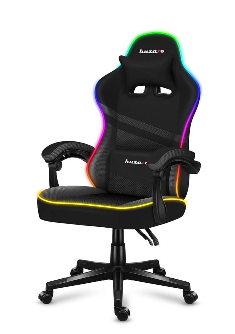 Huzaro Force 4.4 Καρέκλα Gaming Δερματίνης με RGB Φωτισμό Μαύρη 6