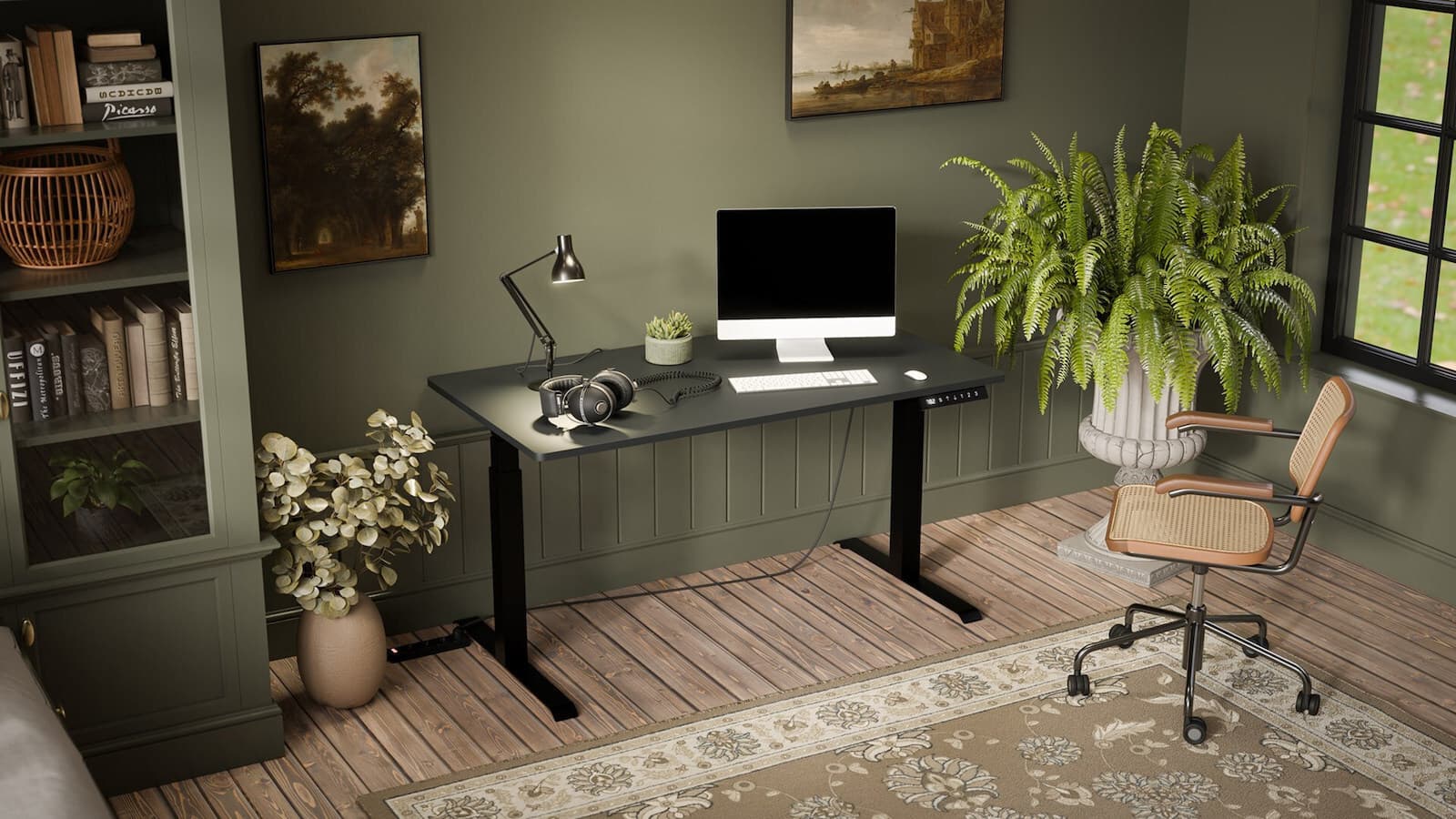 Γραφείο Gaming Moon Long Ξύλινο Black/anthracite με Μεταλλικά Πόδια & Ρυθμιζόμενο Ύψος 150x80x72εκ. 3