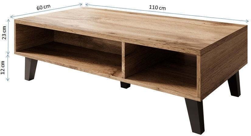 Ορθογώνιο Κεντρικό Τραπεζάκι Nord Ξύλινο Wotan Oak / Anthracite Μ110xΠ60xΥ35εκ. 4