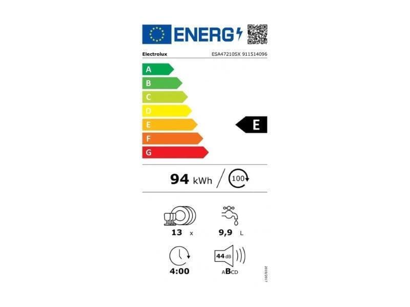 Electrolux Ελεύθερο Πλυντήριο Πιάτων για 13 Σερβίτσια Π59.6xY84.5εκ. Inox ESA47210SX