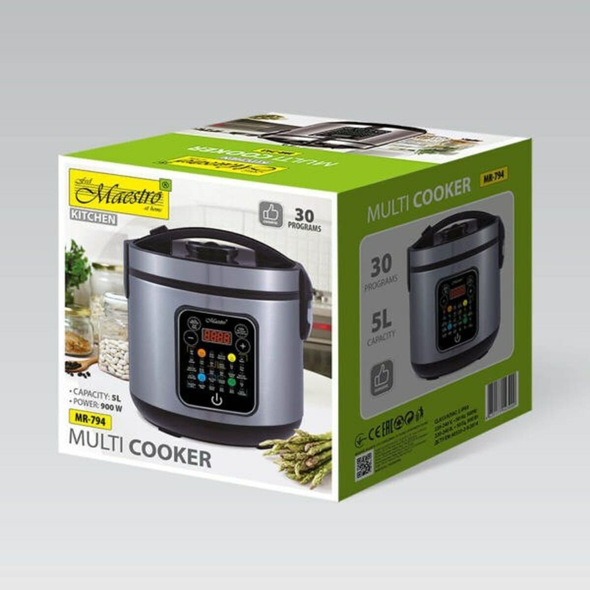 Maestro MR-794 MR-794 Πολυμάγειρας 900W με Χωρητικότητα 5lt Ασημί 4