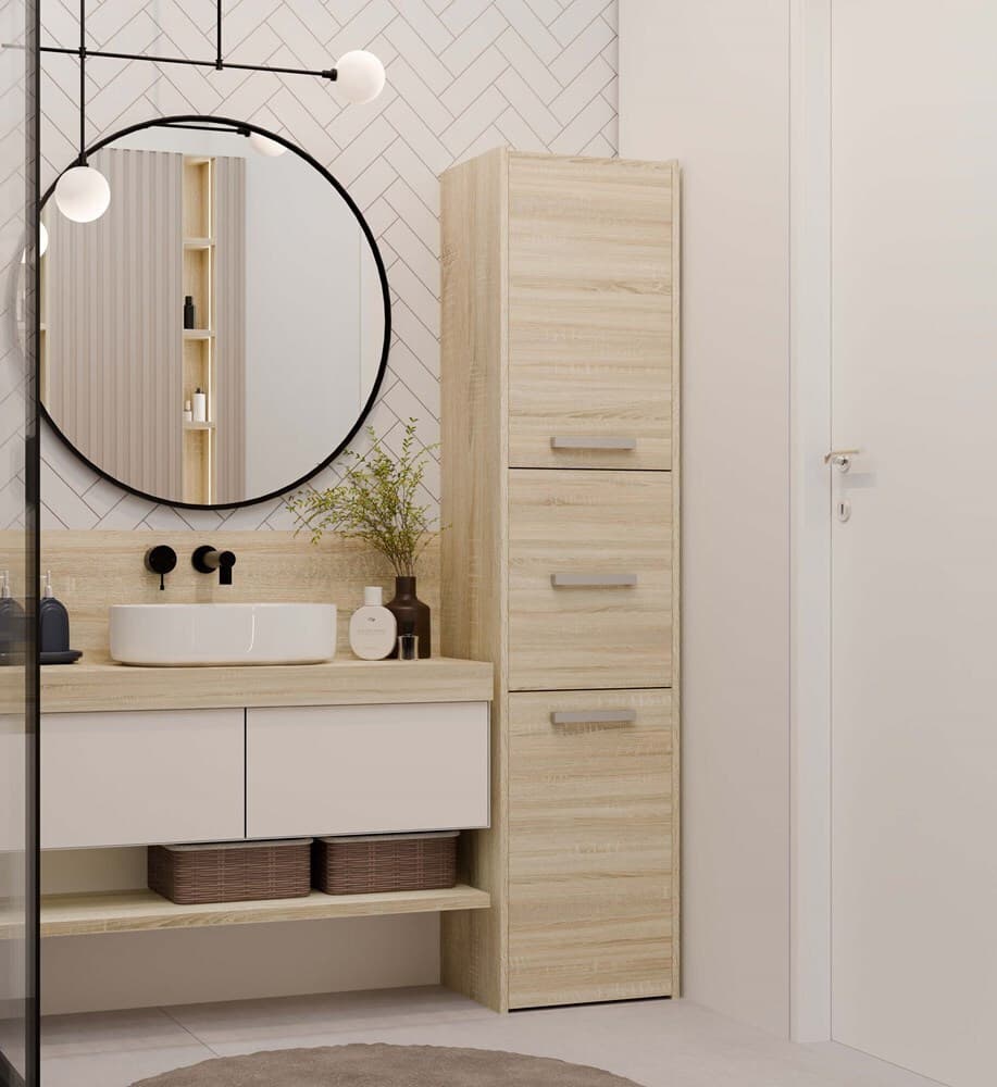 Topeshop S43 Στήλη Μπάνιου Τοίχου Μ40xΒ30xΥ170cm Sonoma 7