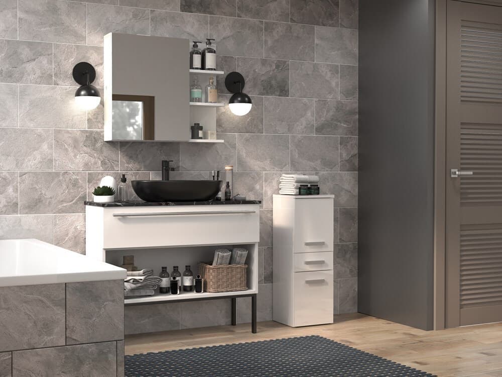 Nel V Dds White Gloss Bathroom Column 2