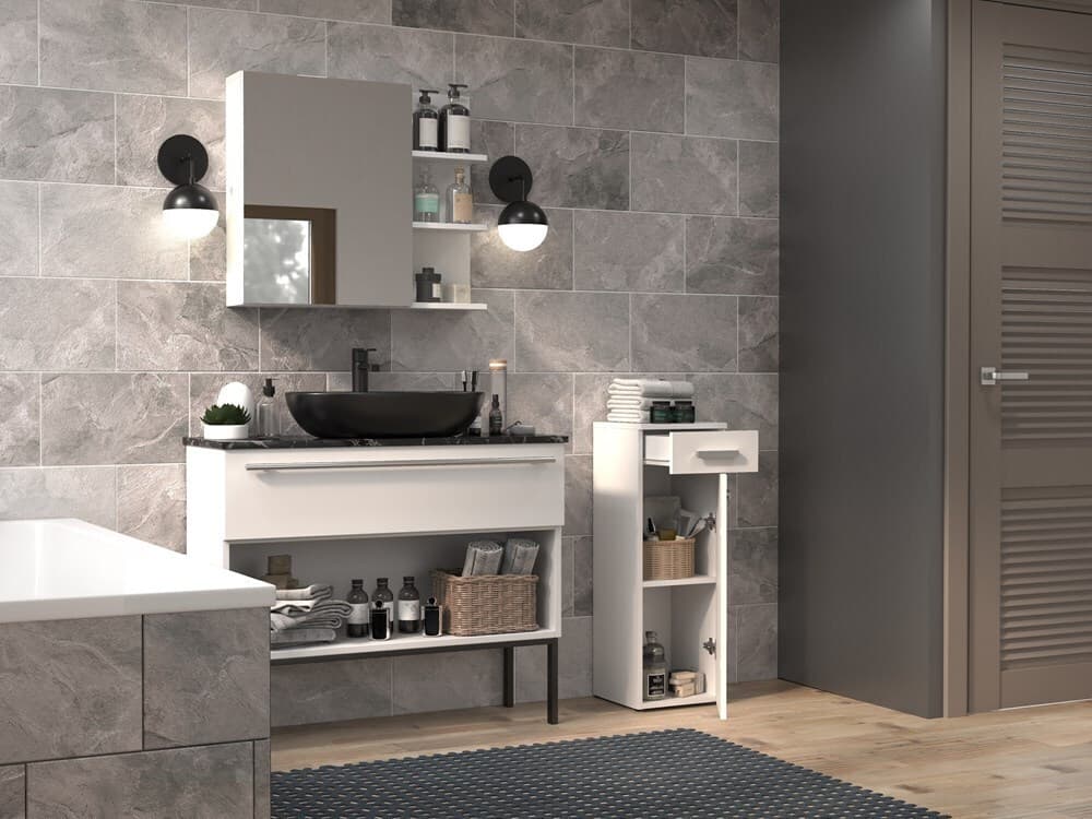 Nel V Ds White Bathroom Column 2