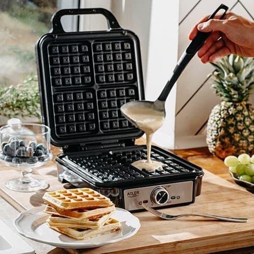 Adler AD 3083 Βαφλιέρα για Τετράγωνες Βάφλες 4 Θέσεων 1600W 8