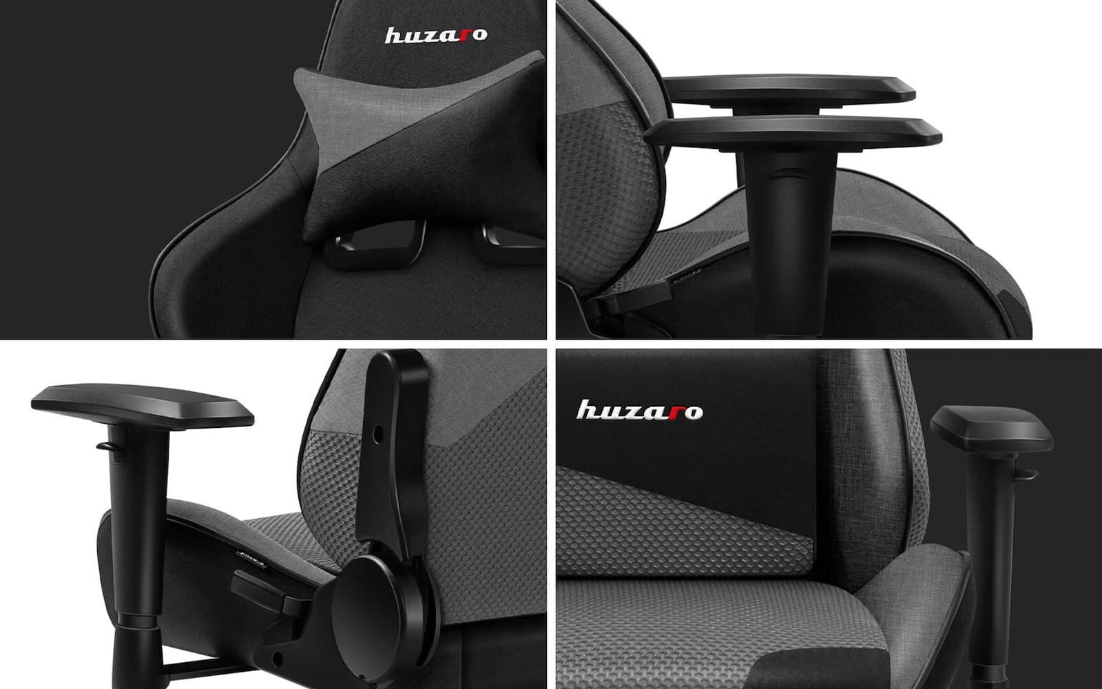 Huzaro Force 6.2 Υφασμάτινη Καρέκλα Gaming με Ρυθμιζόμενα Μπράτσα και RGB Φωτισμό Γκρι 5