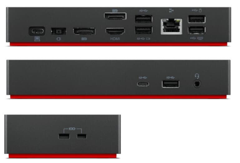 Lenovo ThinkPad Universal 90W USB-C Docking Station με HDMI/DisplayPort 4K PD Ethernet και σύνδεση 3 Οθονών Μαύρο 9