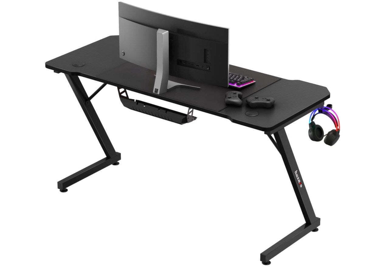 Γραφείο Gaming Hero Ξύλινο Black με Μεταλλικά Πόδια 140x60x74εκ. 3