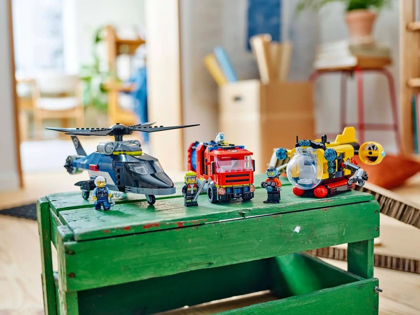 LEGO City Helicopter, Fire Engine & Submarine για 7+ Ετών 874τμχ 60462 12