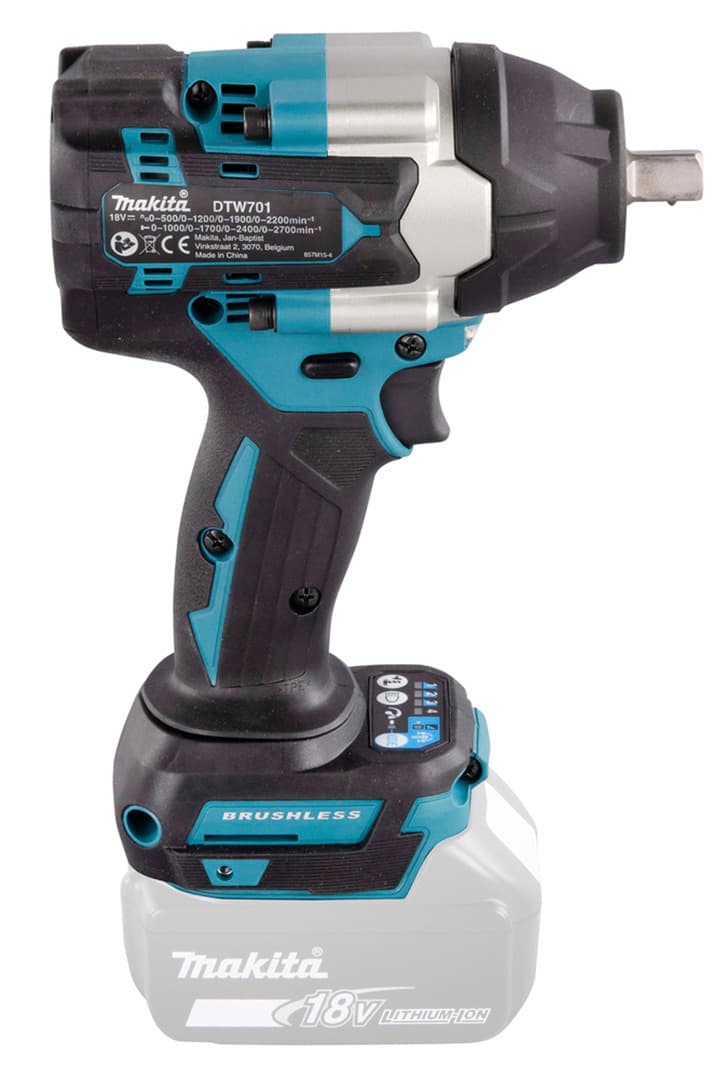 Makita DTW701Z Brushless Μπουλονόκλειδο Μπαταρίας 18V Solo με Υποδοχή 1/2" 10