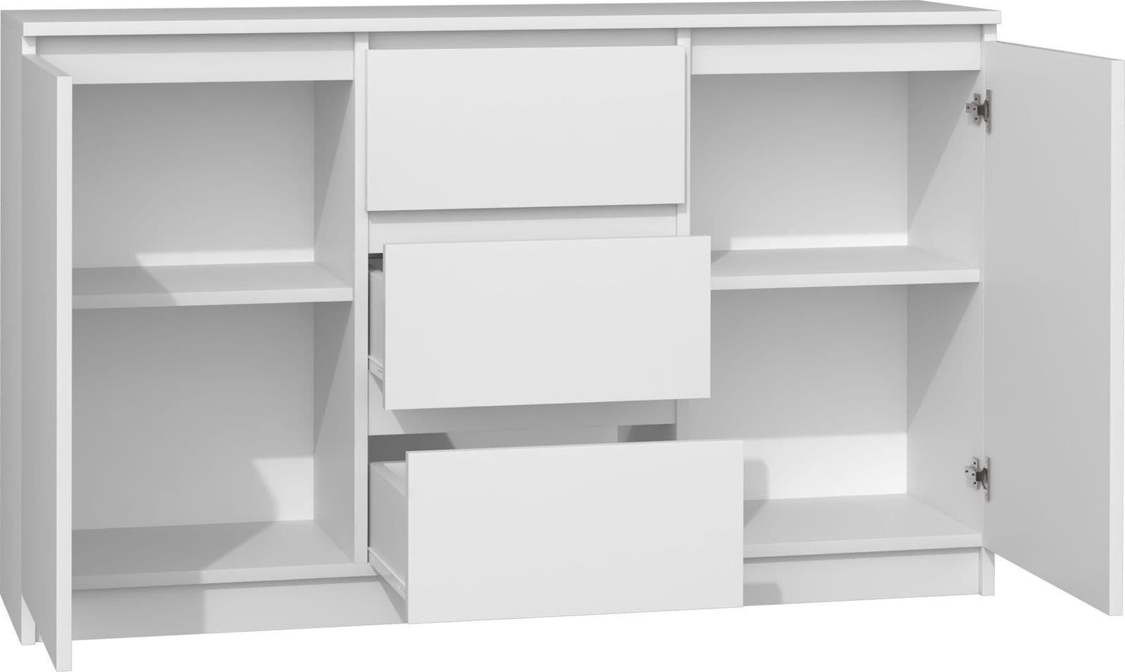 Μπουφές 2D3S Ξύλινος με Συρτάρια Λευκός 120x40x97cm 3