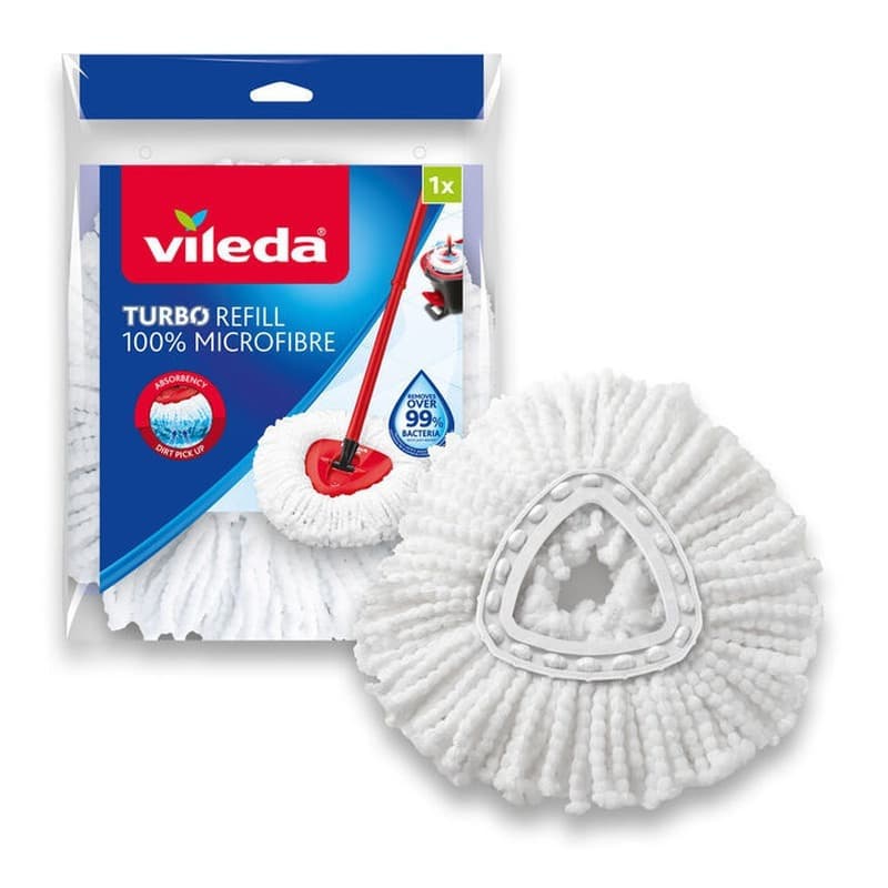 Vileda Mop Refill Turbo 2w1 Ανταλλακτικό Σφουγγαρίστρας με Μικροίνες 2τμχ 166142