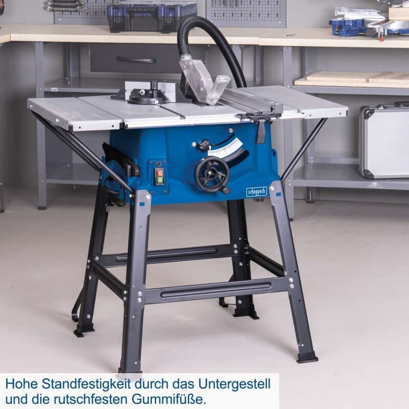 Scheppach Hs100s Δισκοπρίονο Πάγκου με Ισχύ 2000W, Δίσκο Κοπής Διαμέτρου 250mm & Ταχύτητα Κοπής 6500rpm 7