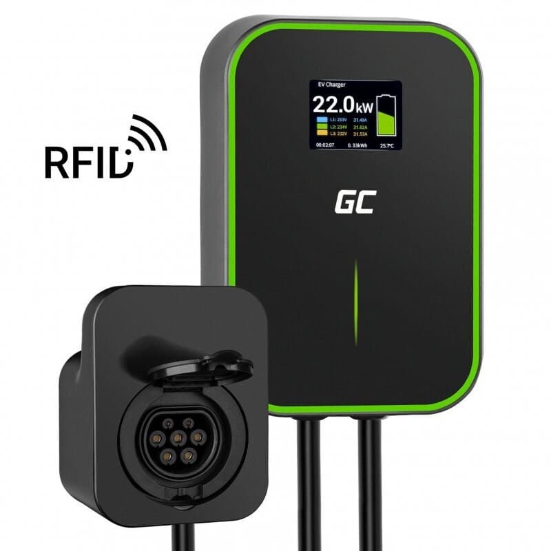 Green Cell EV15RFID Επιτοίχιος Τριφασικός Φορτιστής 22kW Type 2 (EV15RFID) 6