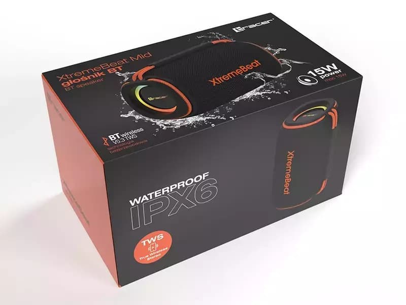 Tracer XtremeBeat Mid Ηχείο Bluetooth 15W με Διάρκεια Μπαταρίας έως 6 ώρες Μαύρο 8