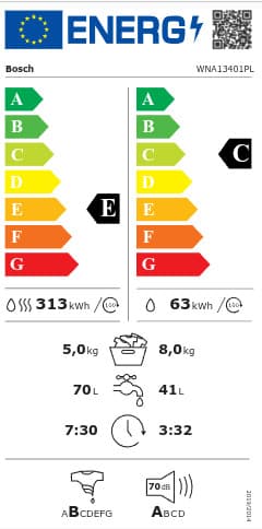 Bosch WNA13401PL Πλυντήριο-Στεγνωτήριο Ρούχων 8kg/5kg Ατμού 1400 Στροφές 2