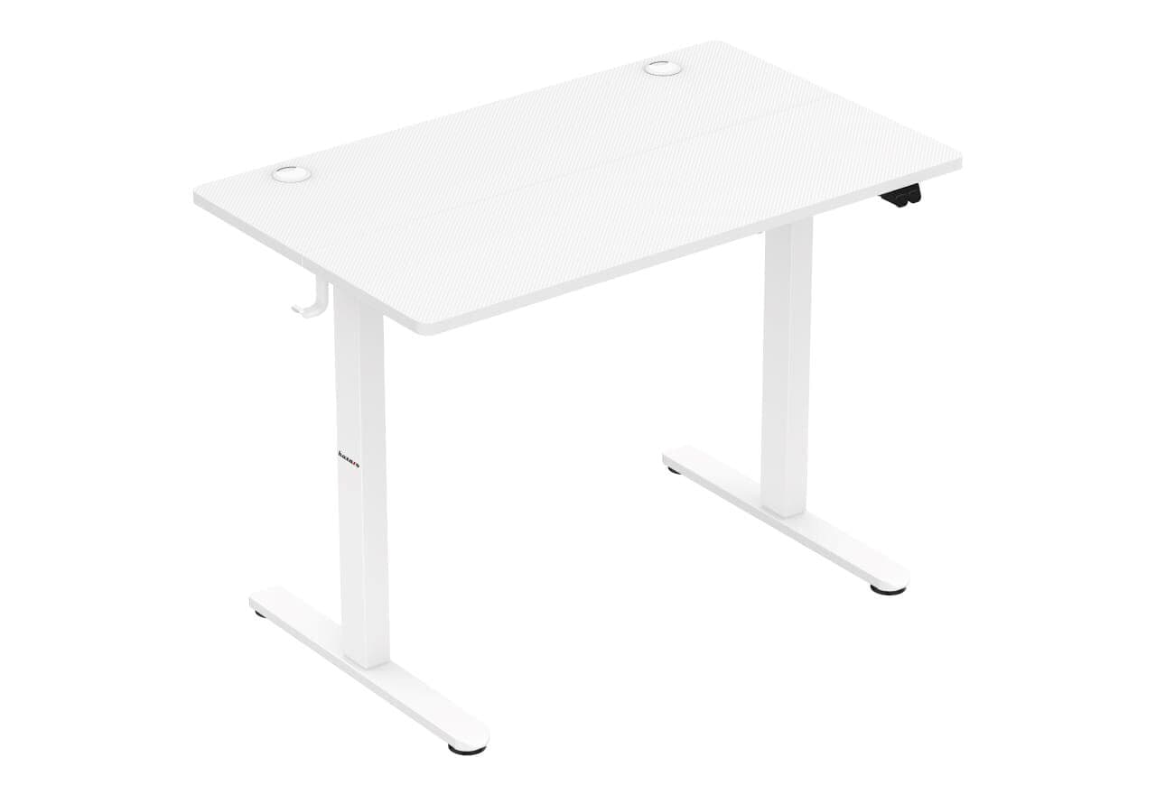 Ηλεκτρικό Γραφείο Gaming Hero 7.9 Ξύλινο White με Μεταλλικά Πόδια & Ρυθμιζόμενο Ύψος 100x60x72εκ. 2