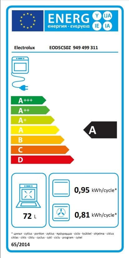 Electrolux EOD5C50Z Φούρνος άνω Πάγκου 72lt Π59.6εκ. Μαύρος 6