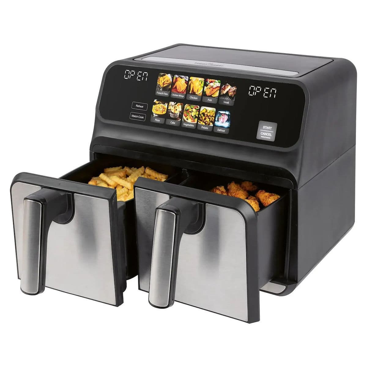 Profi Cook Air Fryer με Διπλό Αποσπώμενο Κάδο 8lt Μαύρο 2