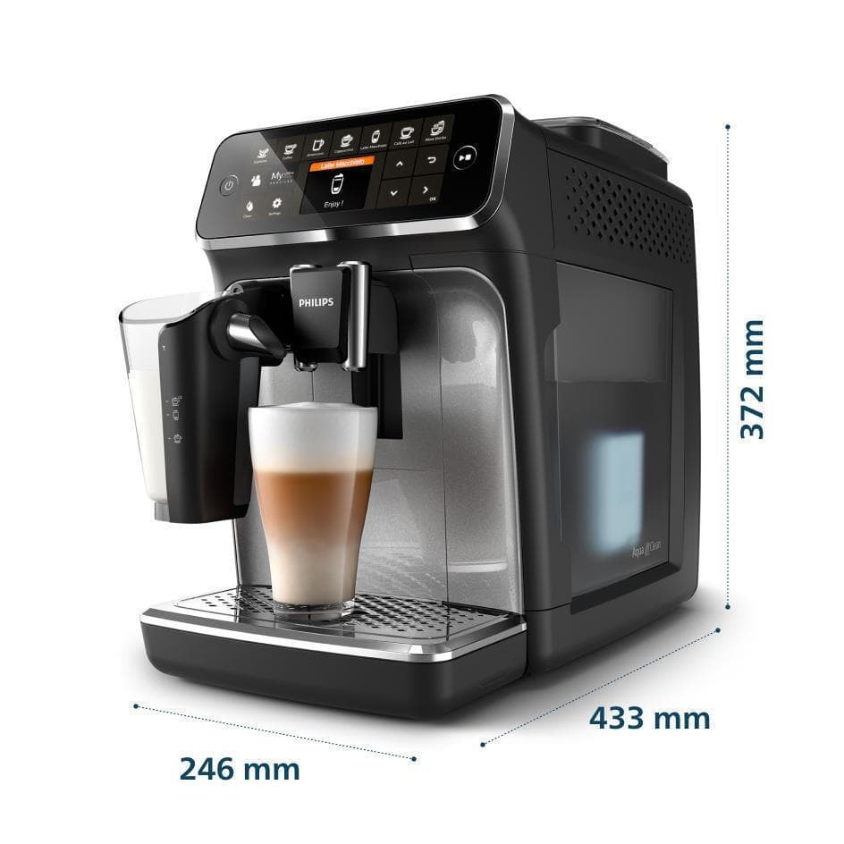 Philips Series 4300 Αυτόματη Μηχανή Espresso 1500W Πίεσης 15bar για Cappuccino με Μύλο Άλεσης Μαύρη EP4346/71 3