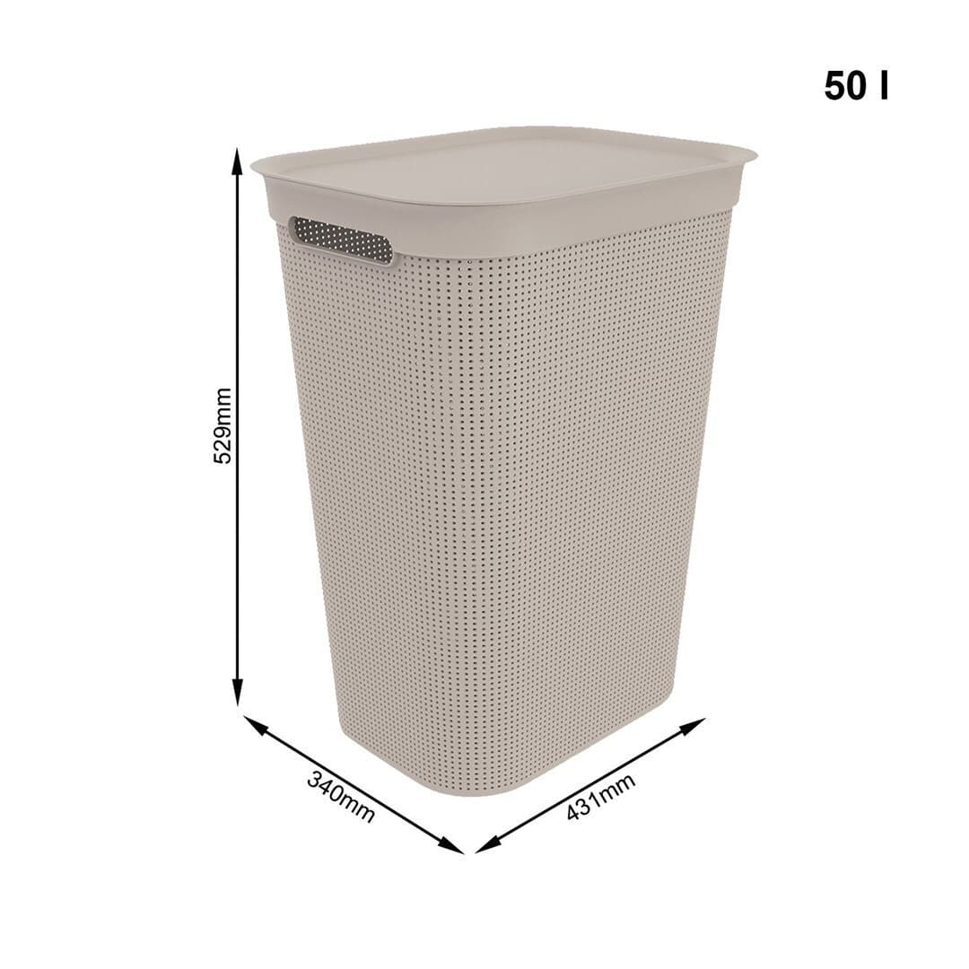 1023508080 Καλάθι Απλύτων Πλαστικό 50lt Μαύρο 50 L 4