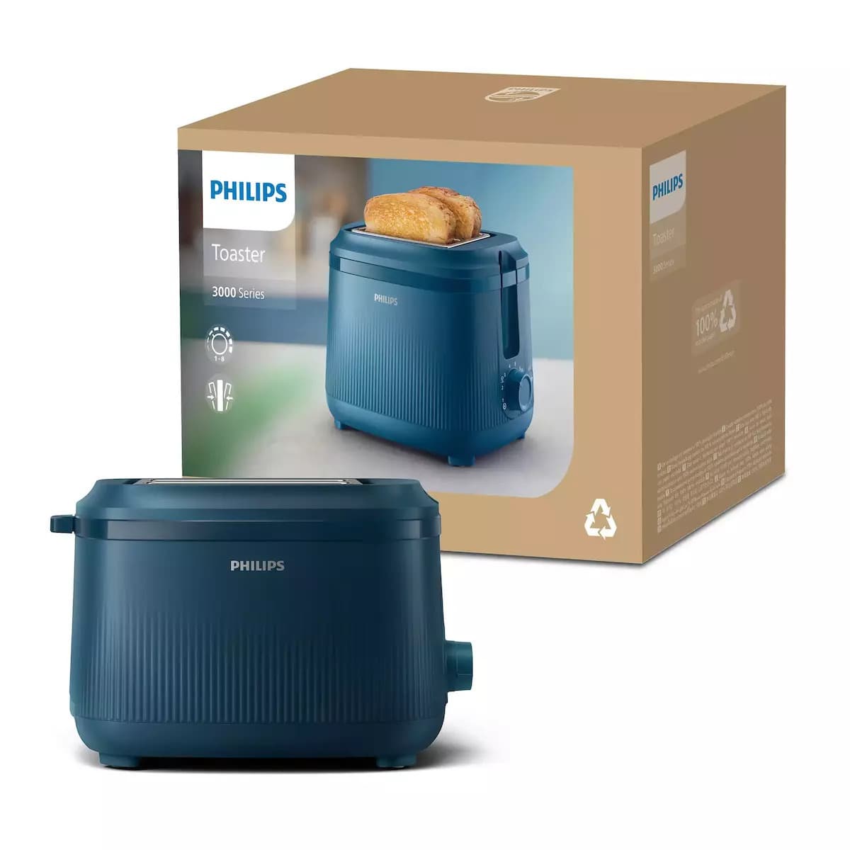 Philips 3000 Series HD2511/70 Φρυγανιέρα 2 Θέσεων 900W Μπλε 7