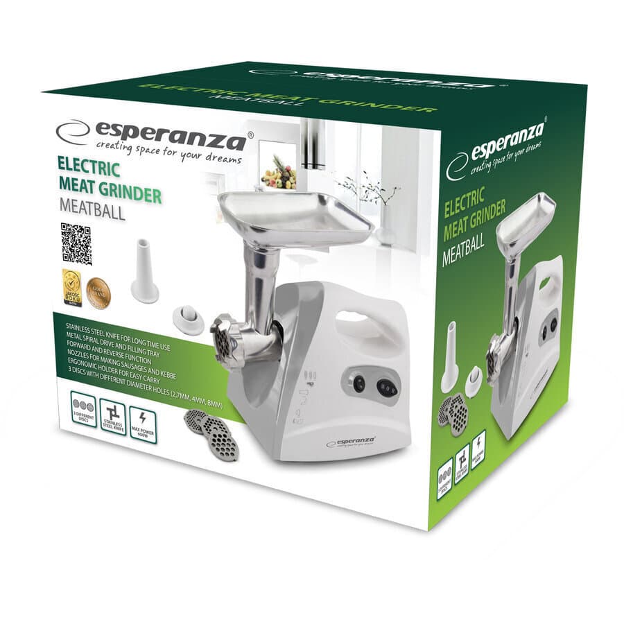 Esperanza EKM012E Μηχανή Άλεσης Κιμά 600W Λευκή 12