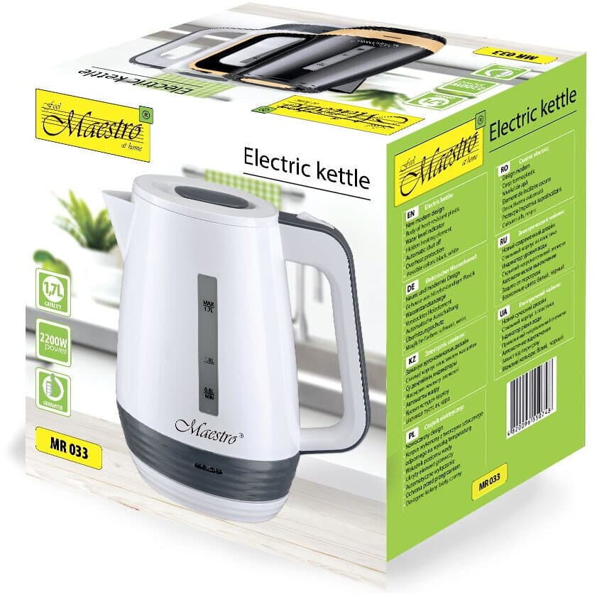 Maestro Βραστήρας 1.7lt 2200W Λευκός MR-033-WHITE 6