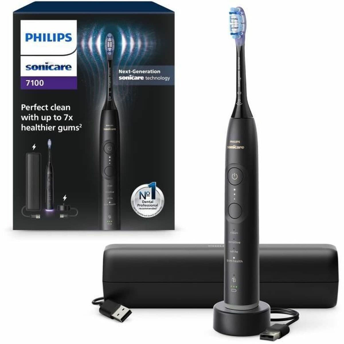 Philips Sonicare 7100 Ηλεκτρική Οδοντόβουρτσα με Αισθητήρα Πίεσης Μαύρη 4
