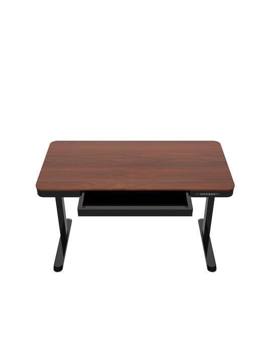 Ηλεκτρικό Γραφείο Ξύλινο Black/walnut με Μεταλλικά Πόδια & USB θύρες 140x70x50εκ.