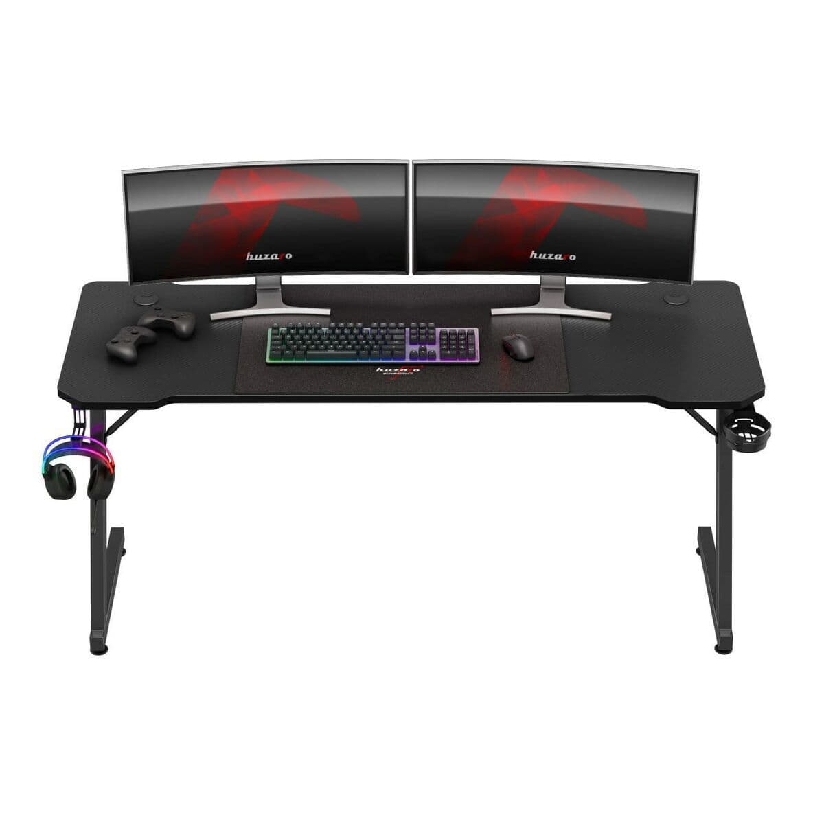 Γραφείο Gaming Hero Ξύλινο Black με Μεταλλικά Πόδια 160x60x74εκ. 7