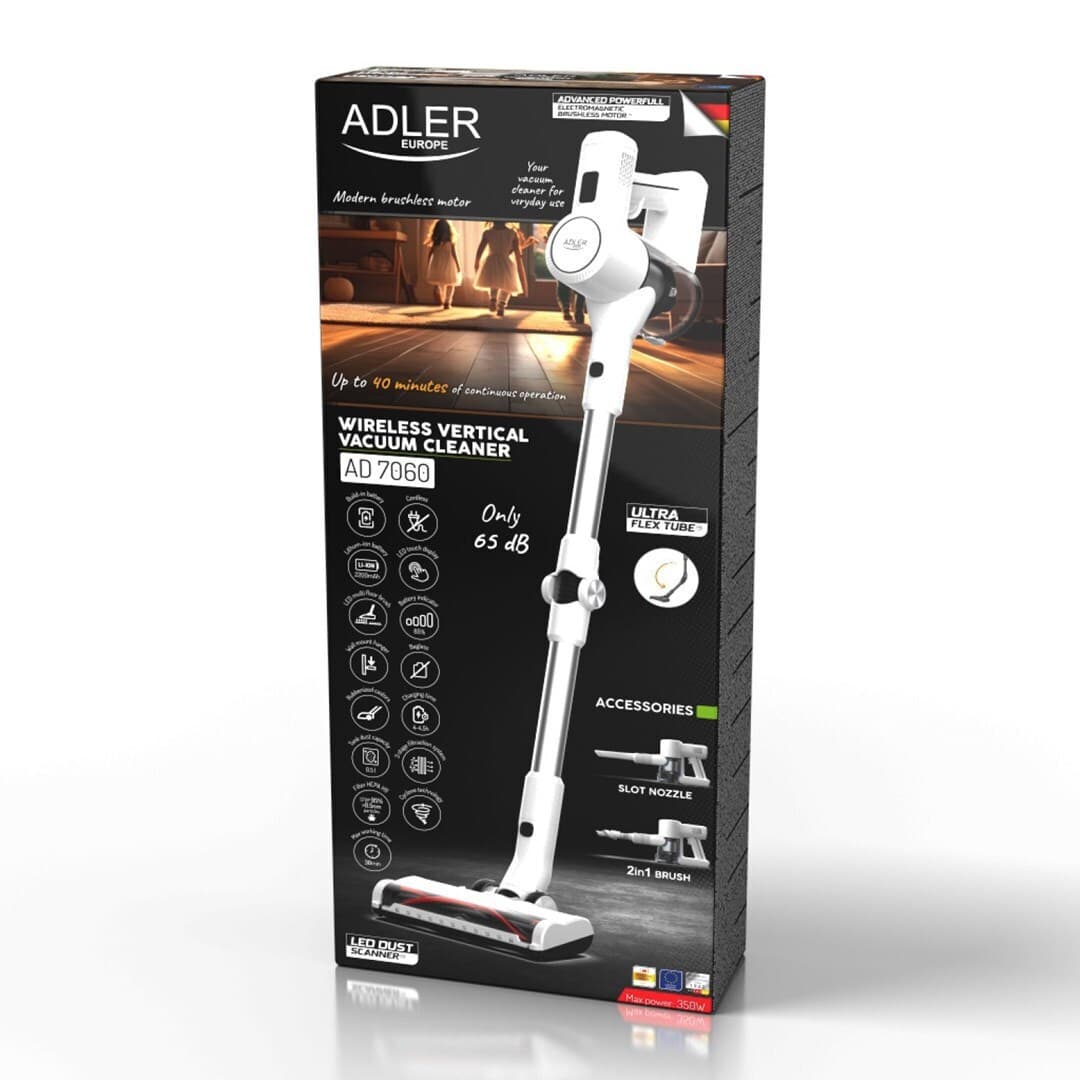 Adler AD 7060 Επαναφορτιζόμενη Σκούπα Stick Λευκή
