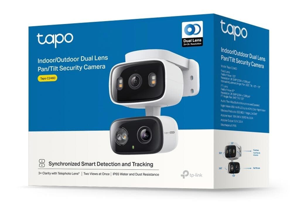 TP-LINK Tapo C246D v1 IP Dual Κάμερα Παρακολούθησης Wi-Fi Full HD+ 3MP Αδιάβροχη με Αμφίδρομη Επικοινωνία 4
