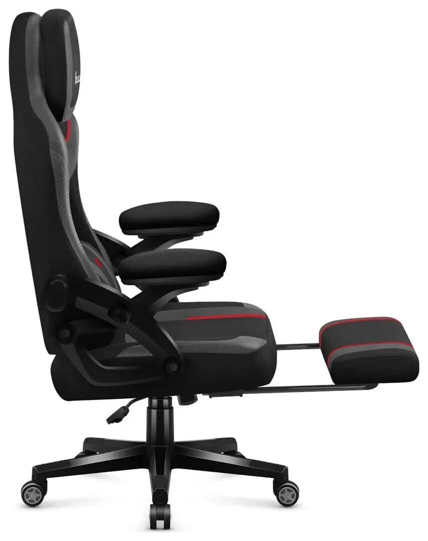 Huzaro Force 4.6 Carbon Υφασμάτινη Καρέκλα Gaming με Υποπόδιο Μαύρη 3