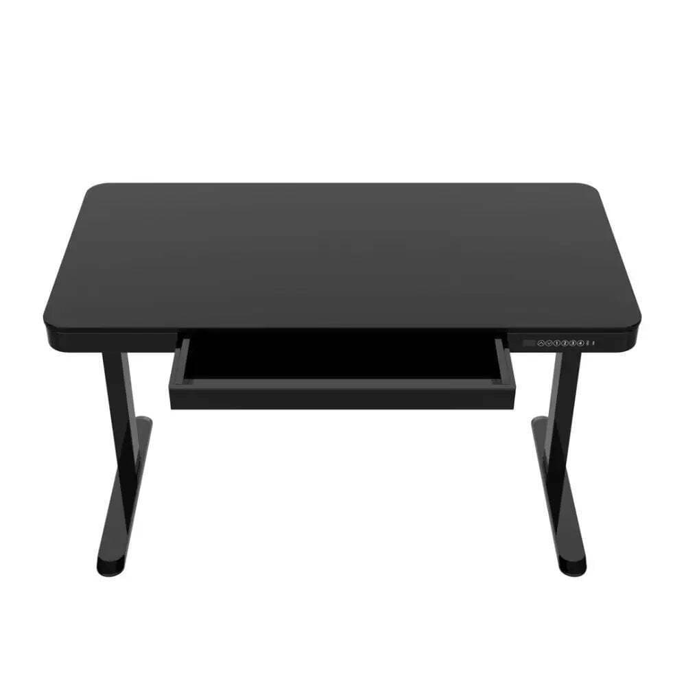 Γραφείο Ξύλινο Black με Μεταλλικά Πόδια & USB θύρες 140x70x50εκ. 4