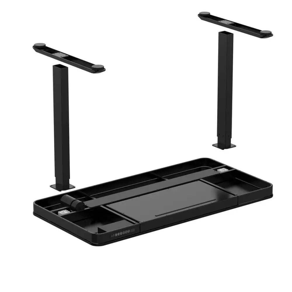 Γραφείο Ξύλινο Black με Μεταλλικά Πόδια & USB θύρες 140x70x50εκ. 3