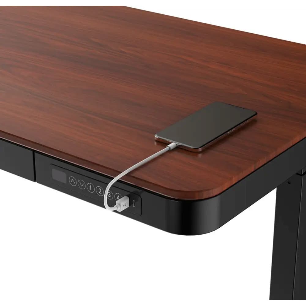 Ηλεκτρικό Γραφείο Ξύλινο Black/walnut με Μεταλλικά Πόδια & USB θύρες 140x70x50εκ. 9