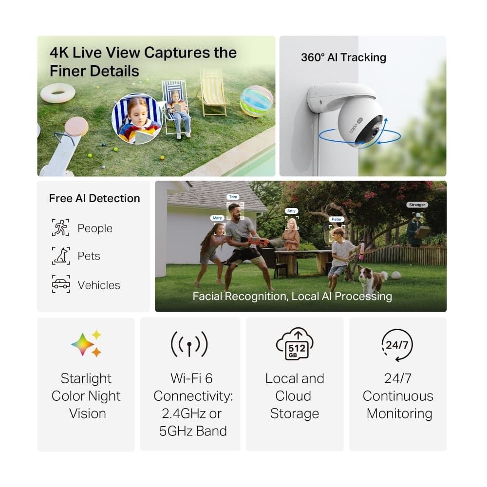 TP-LINK TAPO C560WS v1 IP Κάμερα Παρακολούθησης Wi-Fi 4K Αδιάβροχη με Ηχείο και Φακό 4mm 10
