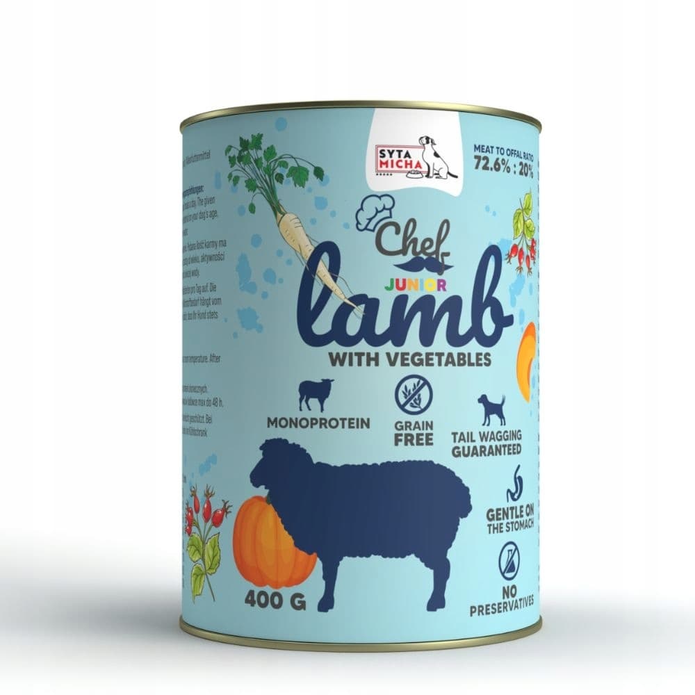 Syta Micha Υγρή Τροφή για Κουτάβια σε Κονσέρβα με Αρνί και Λαχανικά χωρίς Σιτηρά & Γλουτένη 400gr 2