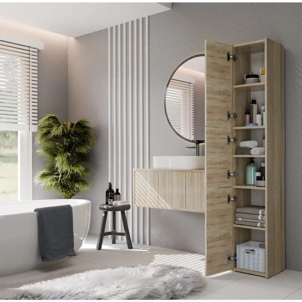 Topeshop S33 Στήλη Μπάνιου Τοίχου Μ30xΒ30xΥ170cm Sonoma 7