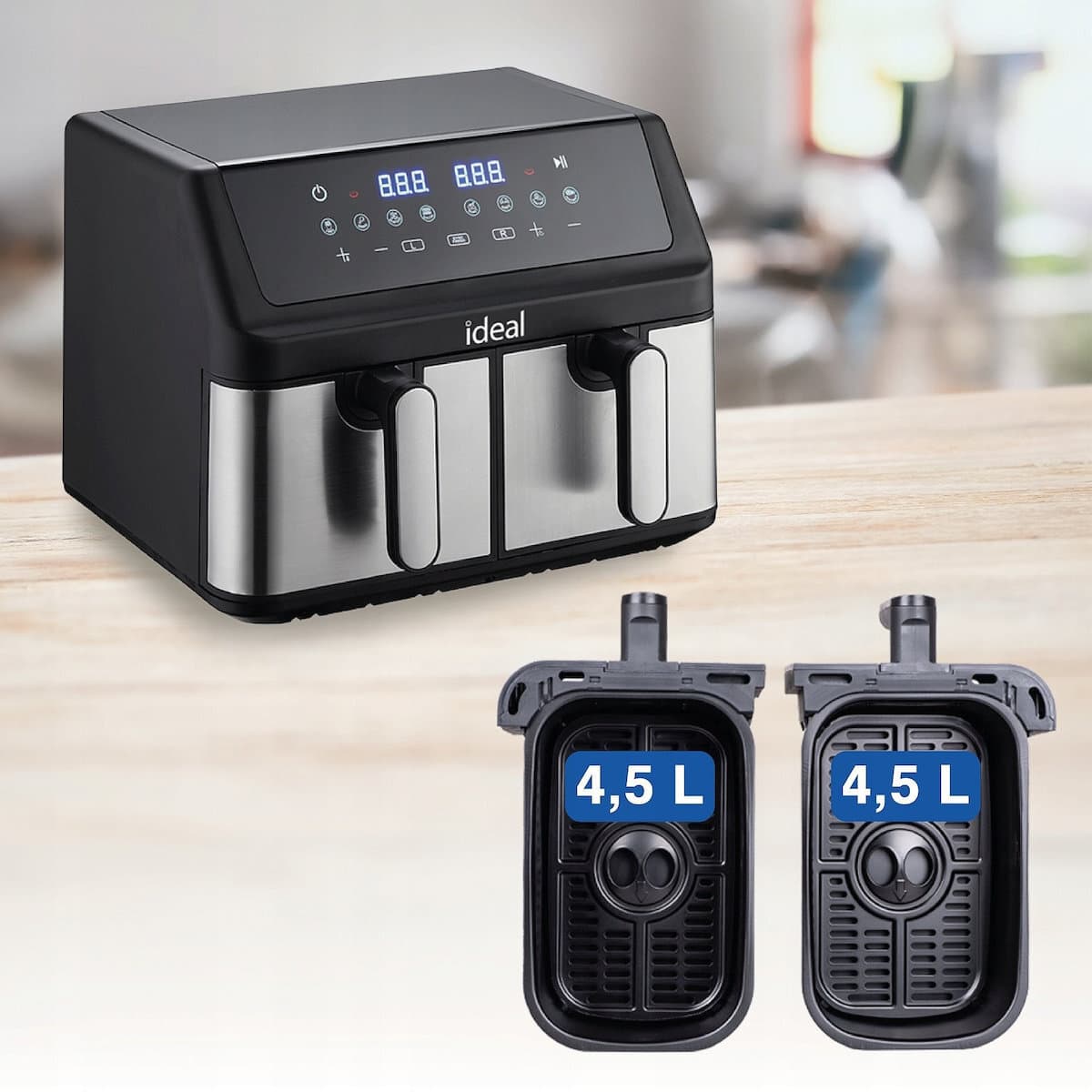 Eldom Air Fryer με Διπλό Αποσπώμενο Κάδο 9lt Μαύρο IK1500 7