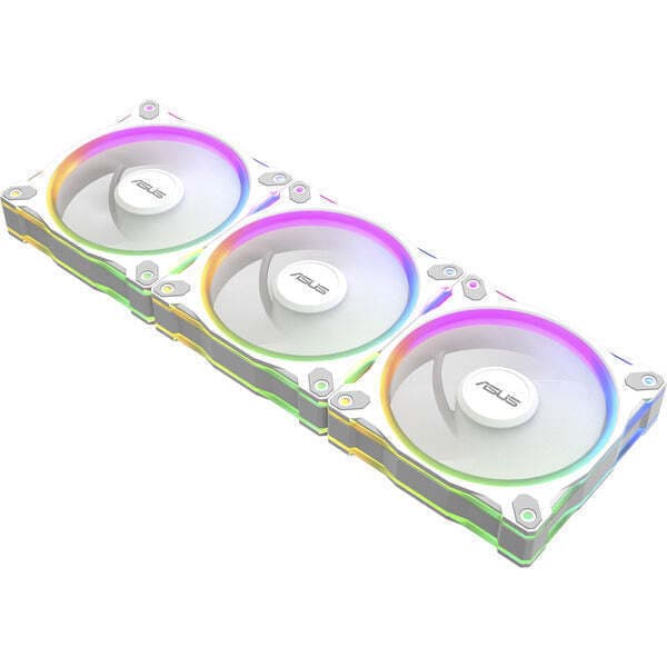Asus Prime MR120 Reverse Blade Case Fan (1600rpm) με ARGB Φωτισμό και Σύνδεση 4-Pin PWM 3τμχ Λευκό 3