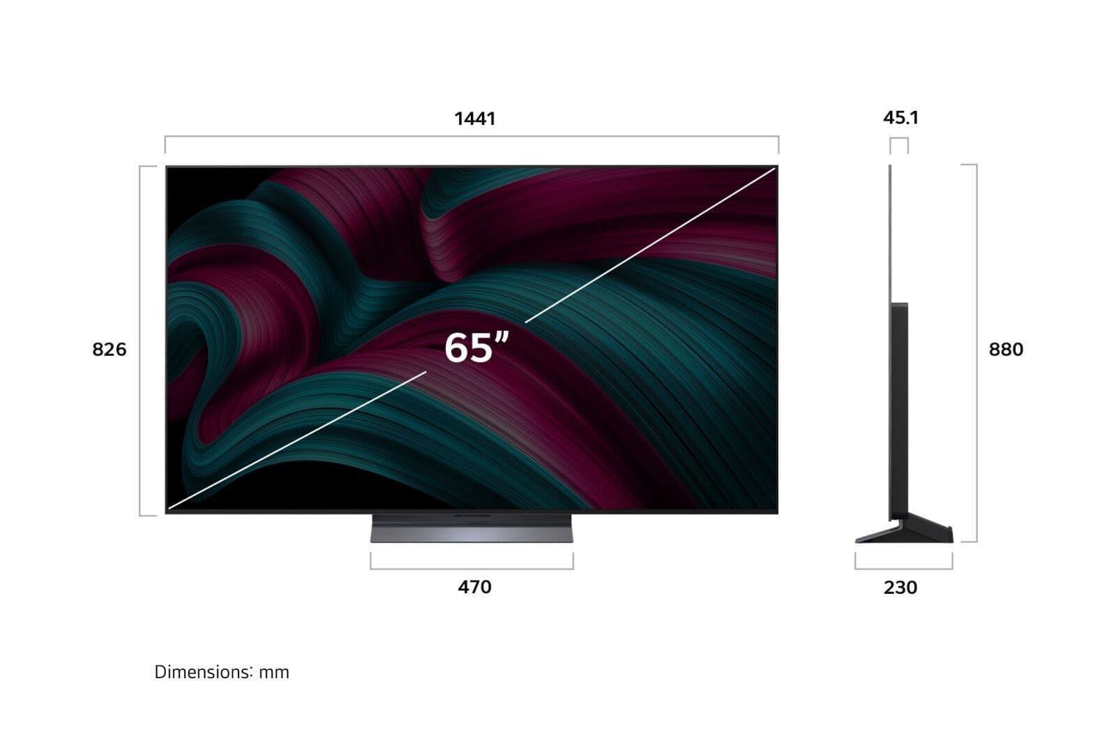 LG Smart Τηλεόραση 65" 4K UHD OLED Evo AI C5 HDR (2025) OLED65C51LA 3